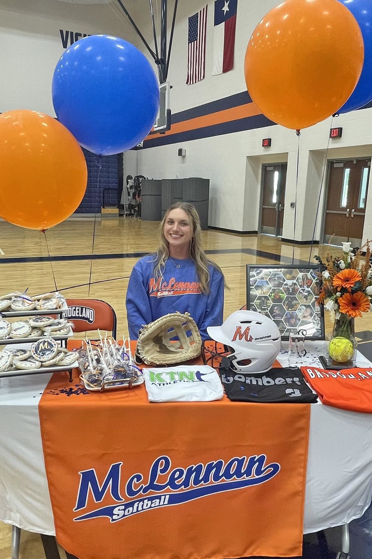 Bridgeland High School senior Lilli Piersons signed a letter of intent to play softball at McLennan Community College.